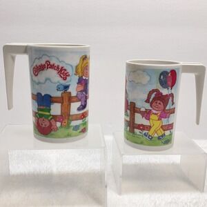 Vintage 1984 Cabbage Patch Kids Plastic Cup with Handle 4.25 in Lot Of 2